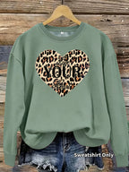 Sweatshirt Coração Leopardo — Estilo Selvagem