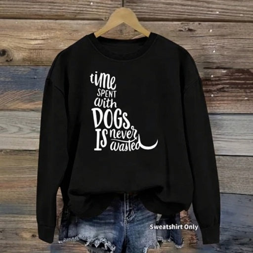 Sweatshirt Cão e Letras — Para Amantes de Cães
