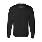 Sweatshirt preta de manga comprida, com gola e punhos pretos e inscrição Limitless By Choice, vista de costas.