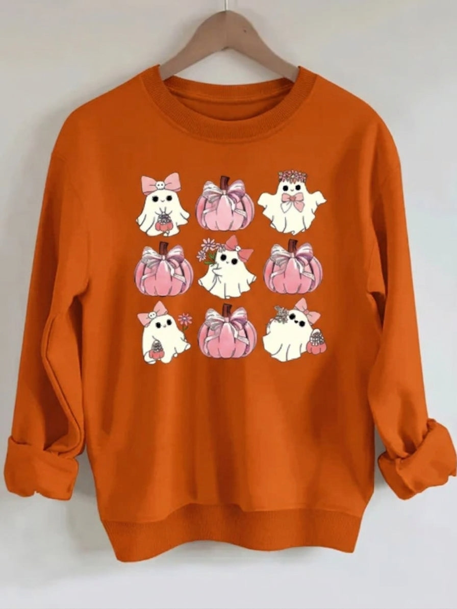 Sweatshirt Fantasma e Abóbora — Edição Halloween